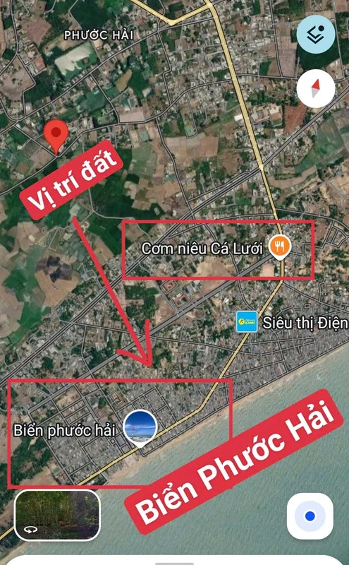 Bán đất 186m2 Phước Hải 1 tỷ 350