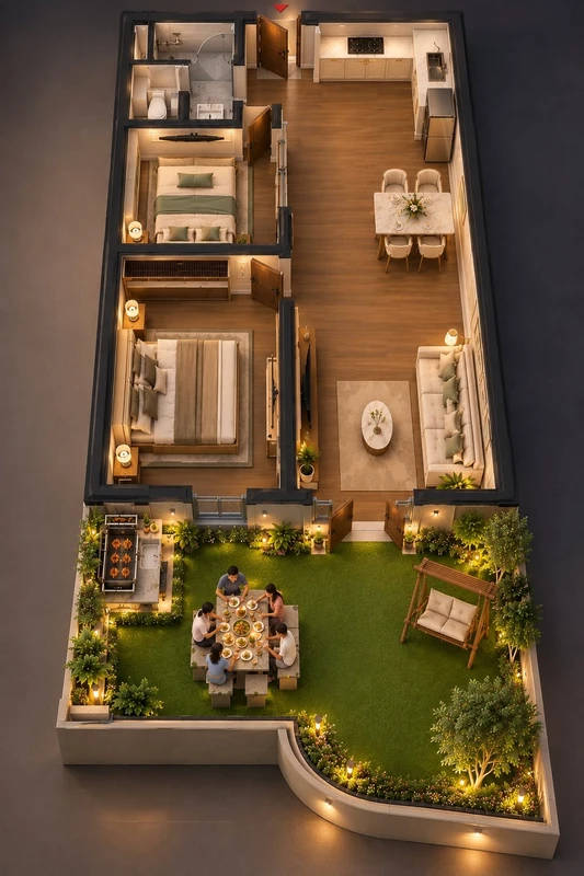 Bán căn hộ 2PN 83m² sân vườn 21m² biển Mỹ Khê Đà Nẵng 2.6 tỷ