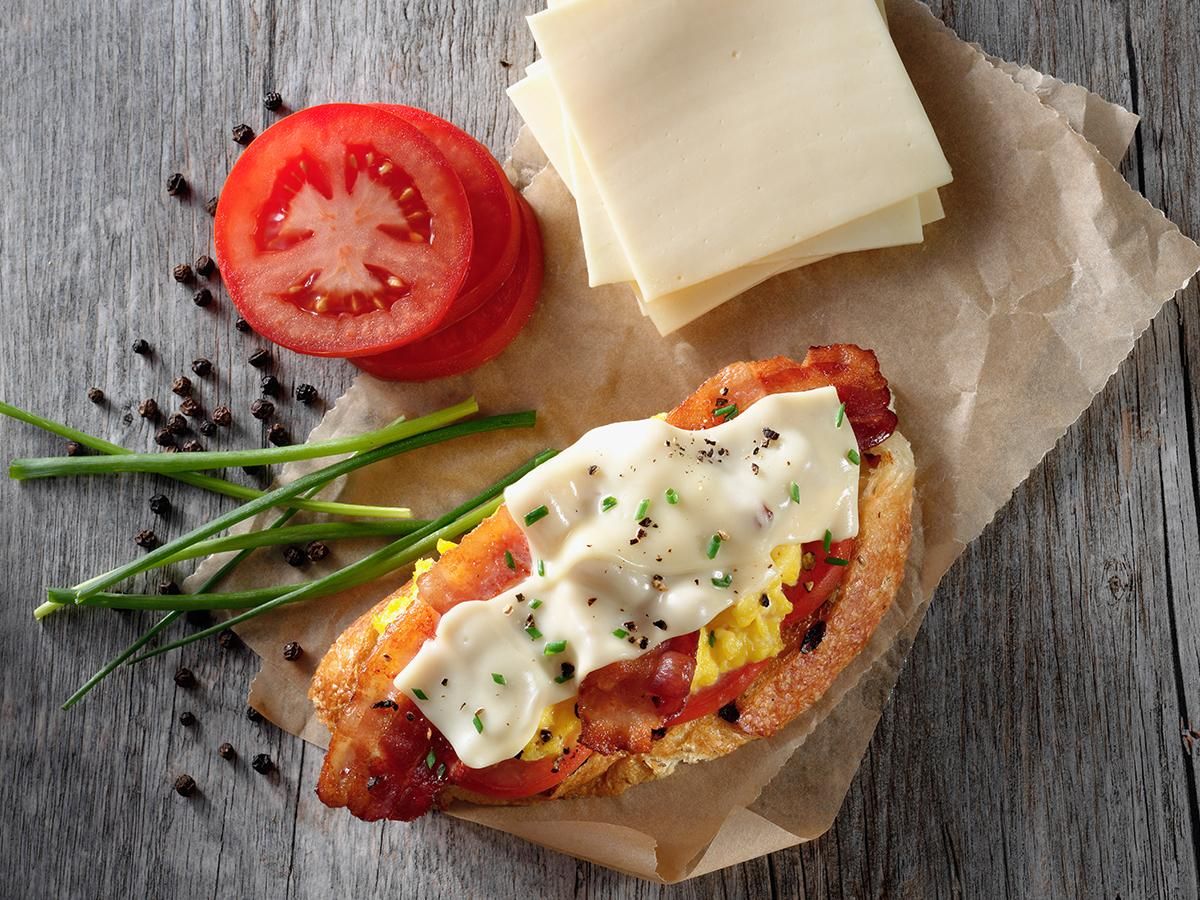 Boar's Head American Cheese & Bacon Open Faced Sandwich