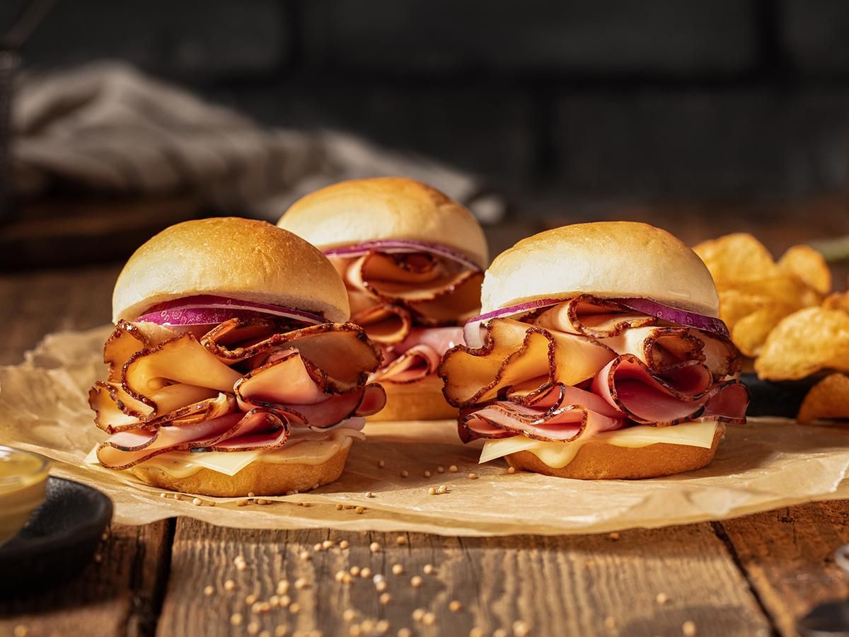 Sweet B's® Honey Barbeque Glazed Chicken Cordon Bleu Sliders
