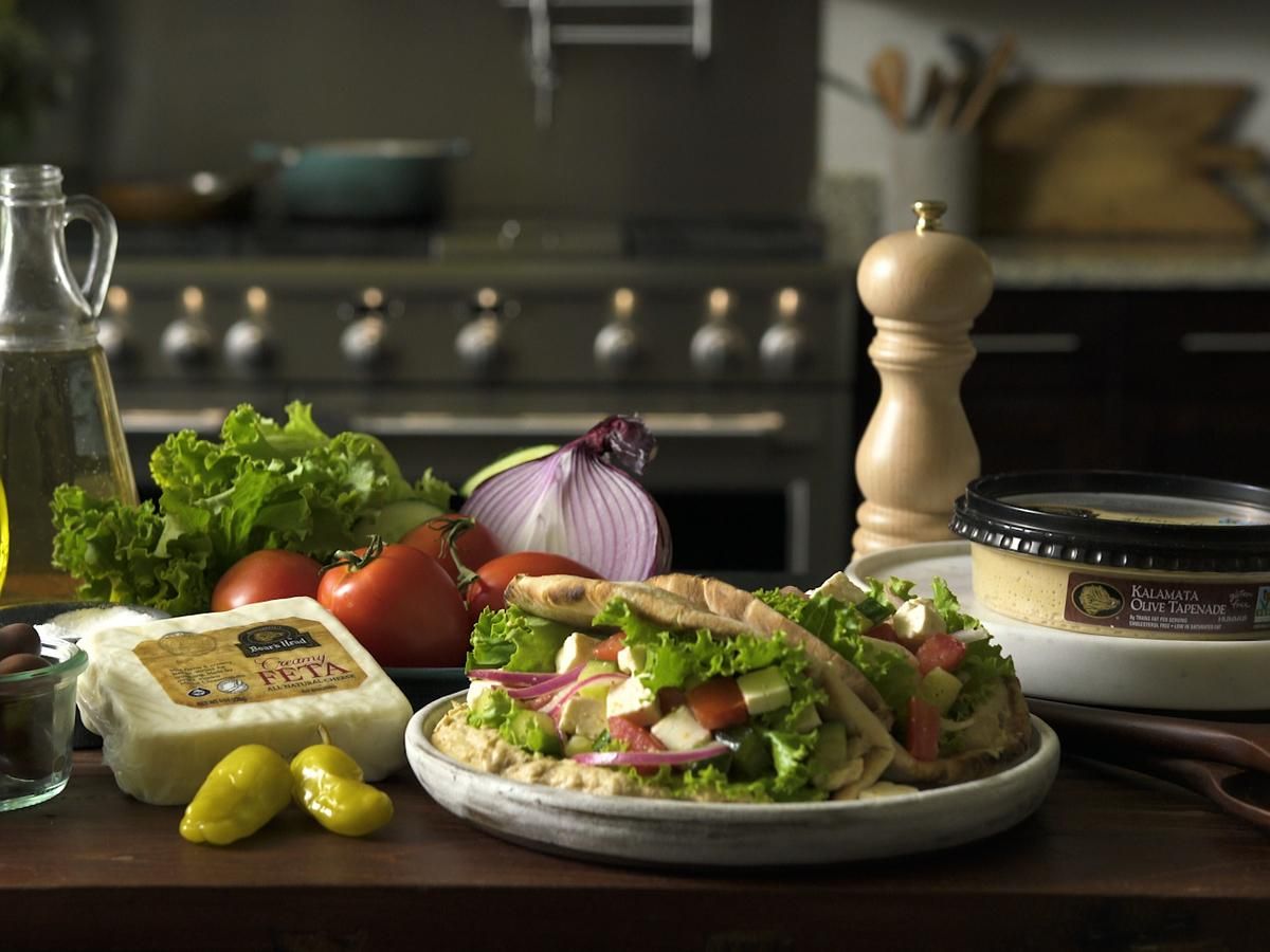 Greek Pita with Boar's Head Kalamata Olive Hummus