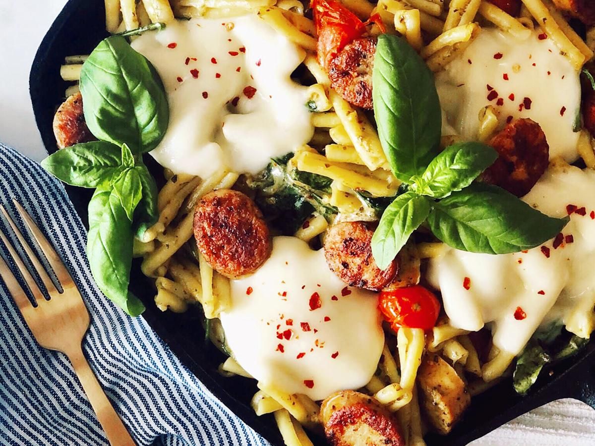 Chicken Sausage Caprese Pasta