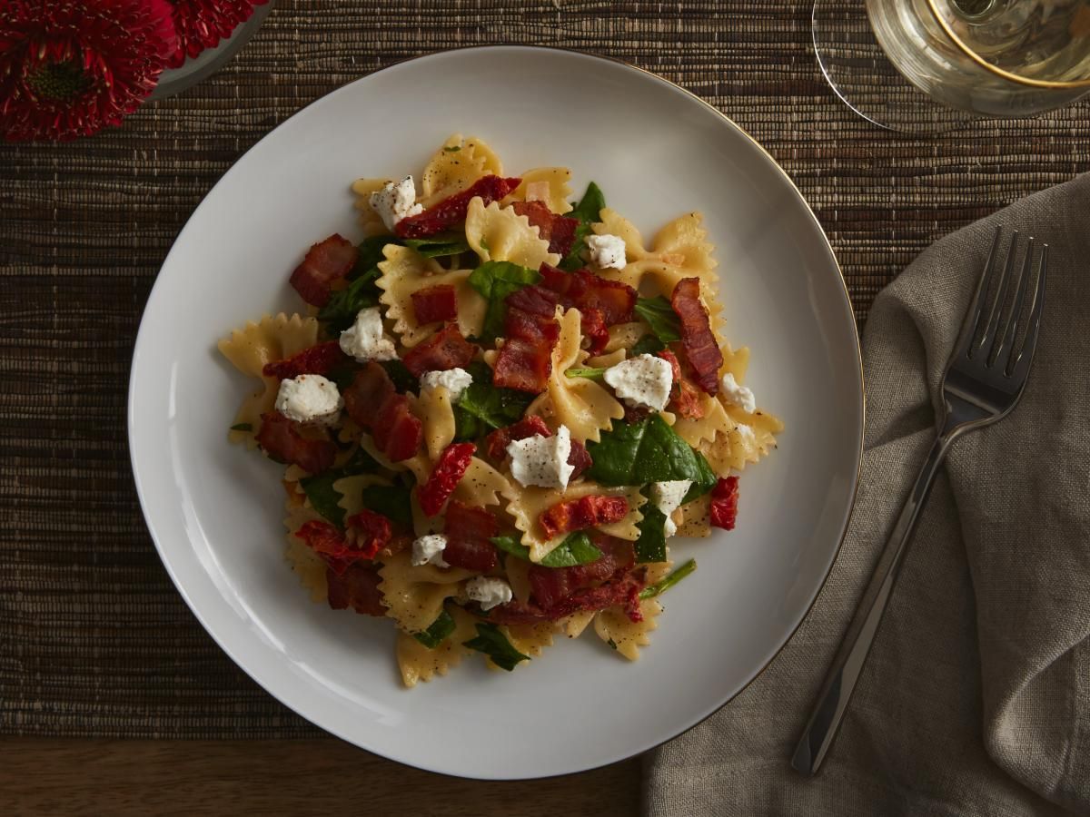 Bowtie Pasta with Boar's Head Bacon & Goat Cheese