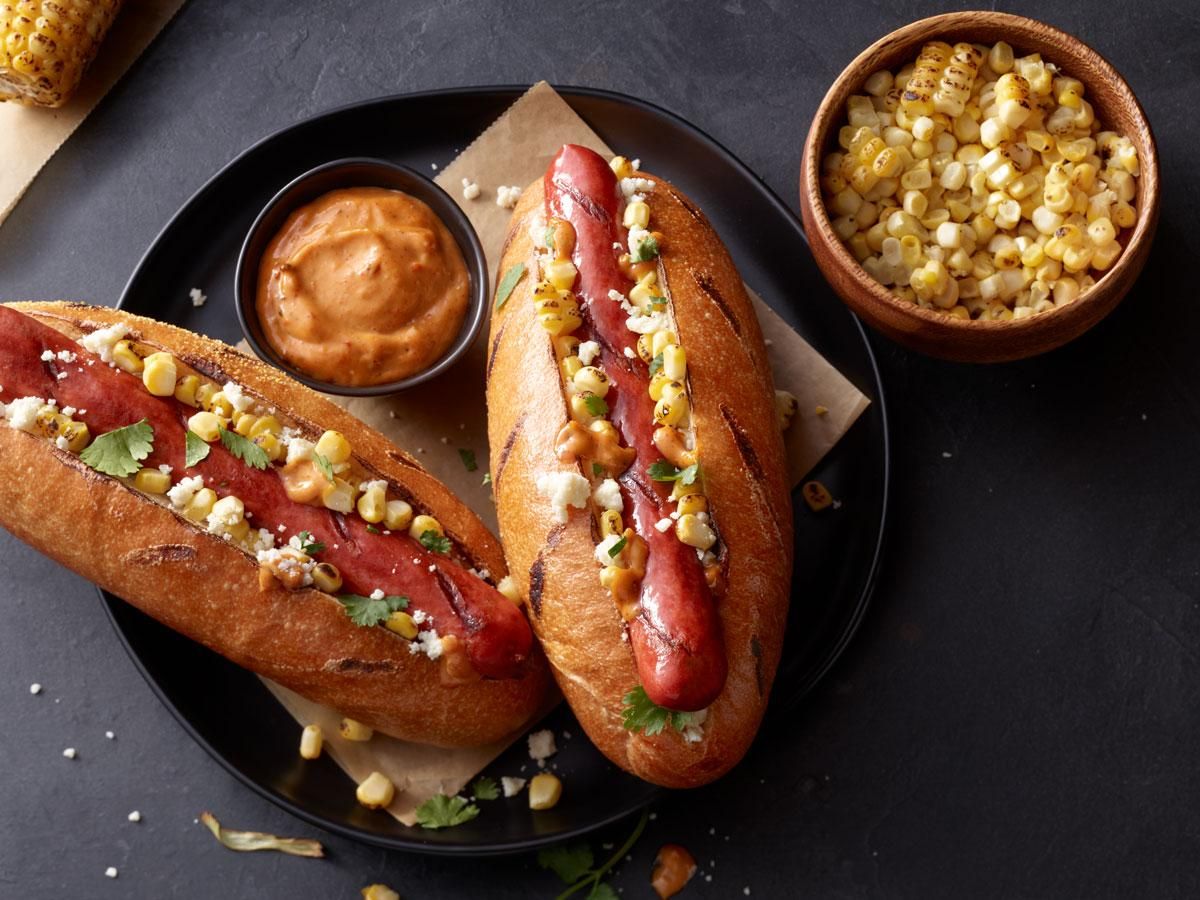 Frankfurters Mexican Street Corn Style