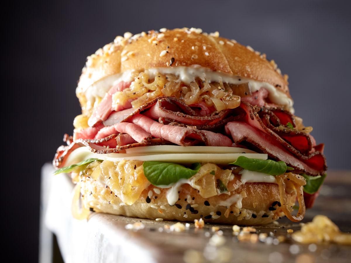 London Broil, Provolone Cheese & Caramelized Onion Bun