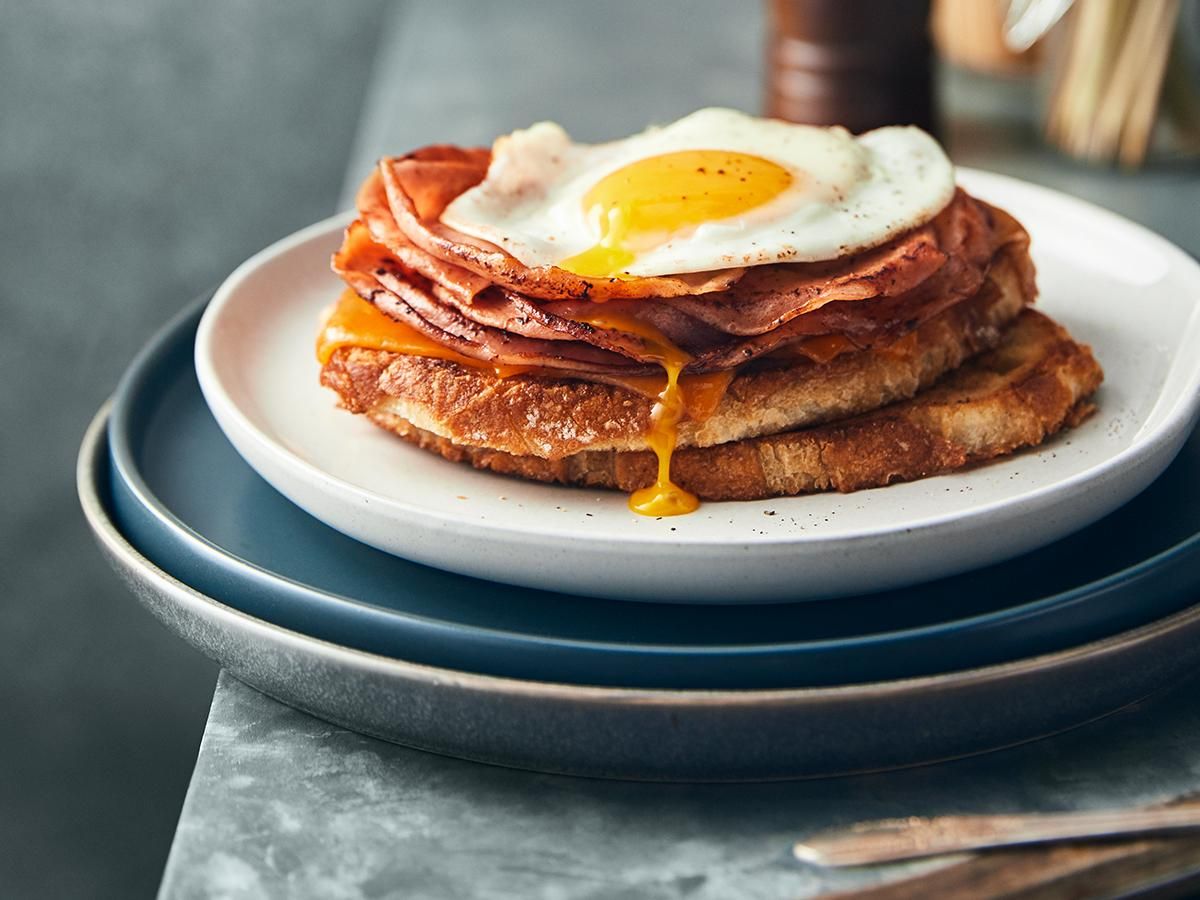 Fried Bologna Breakfast Sandwich
