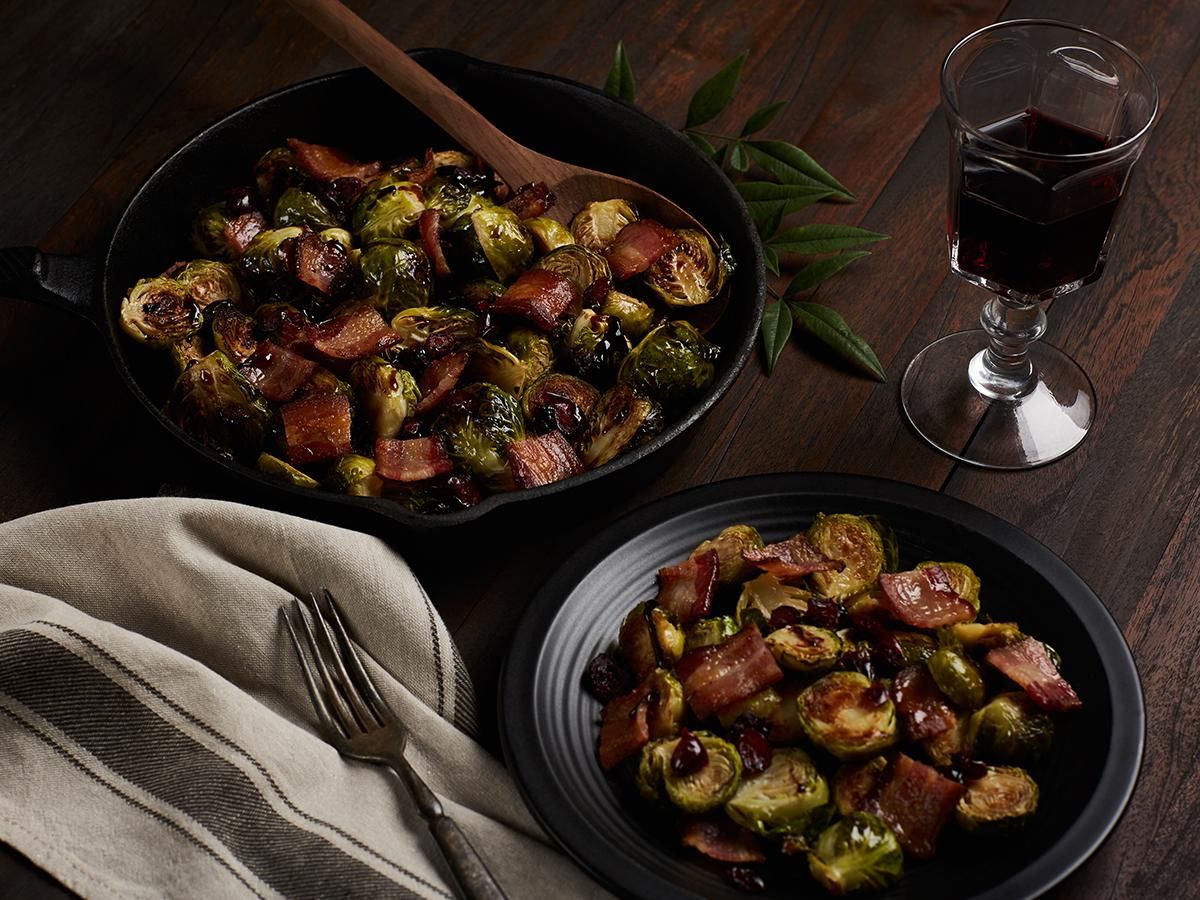 Brussels Sprouts with Bacon & Cranberries