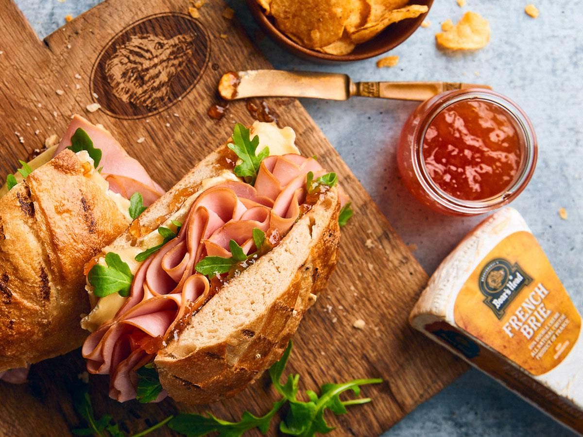 SmokeMaster® Ham, Brie, Marmalade and Arugula Sandwich