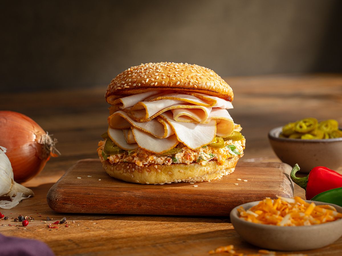 The Fryer's™ Turkey Breast, Dill Pickle, and Spicy Cheese Spread Sandwich