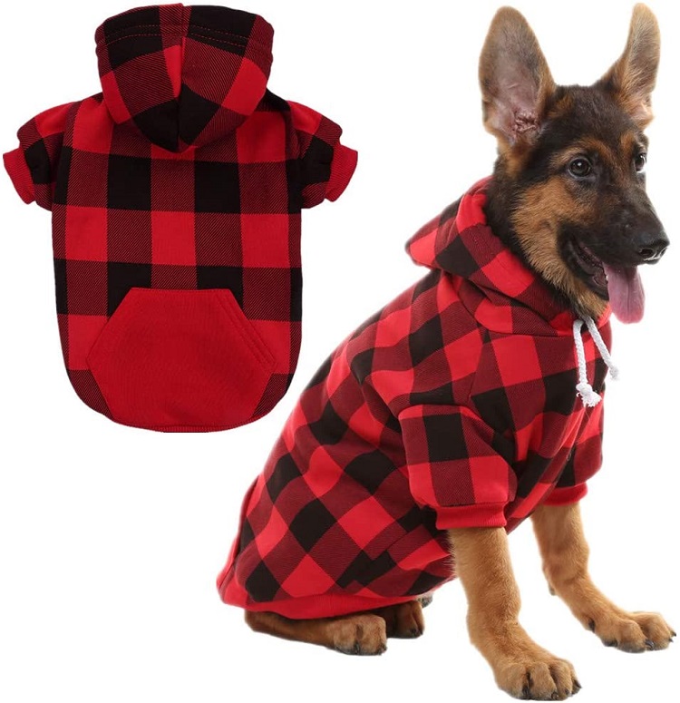 Hoodie de Cuadros para Mascotas "CozyPlaid"