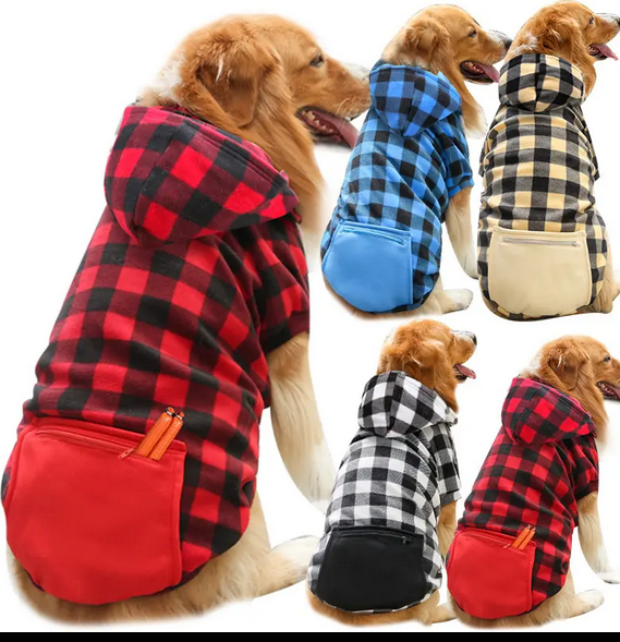 Hoodie de Cuadros para Mascotas "CozyPlaid"