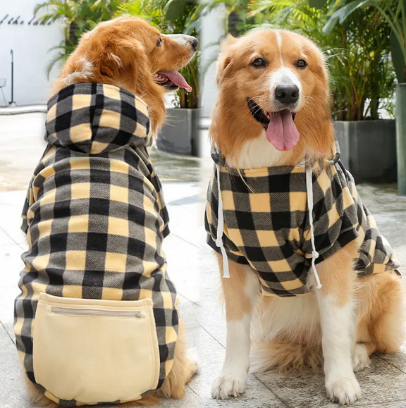 Hoodie de Cuadros para Mascotas "CozyPlaid"